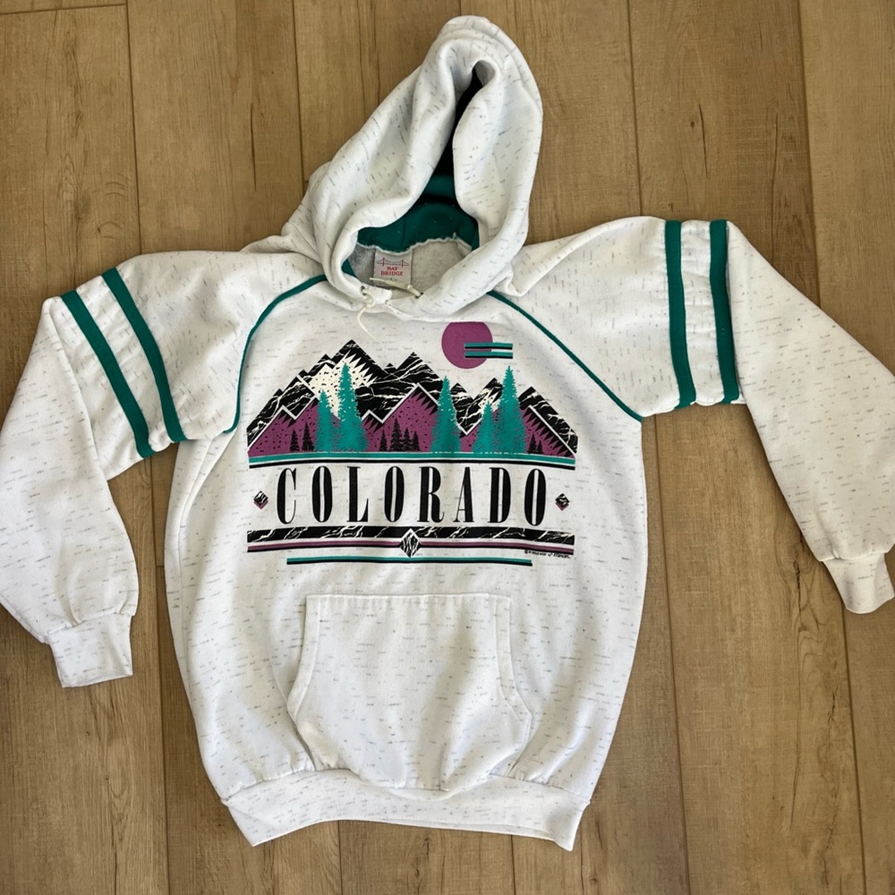 90s Retro Colorado Aspen Hoodie, Large, Made In USA